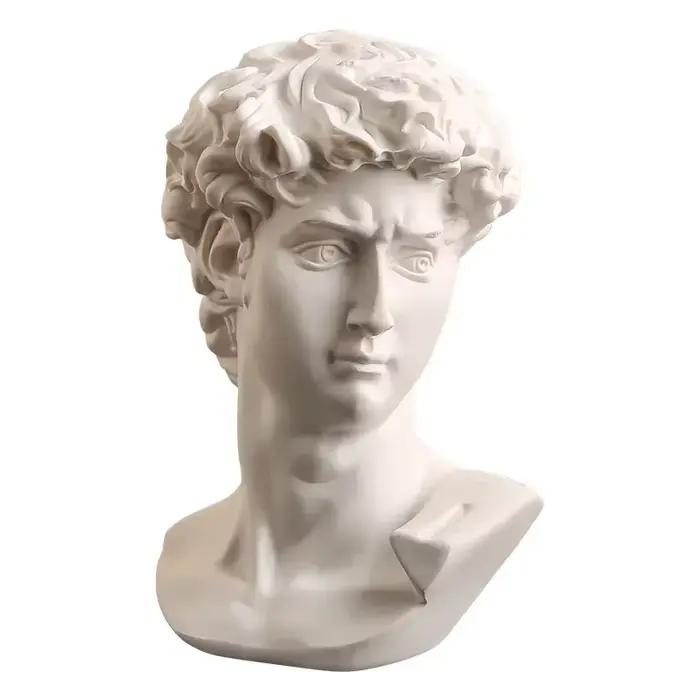 Statue buste en résine de Michelangelo David grec
