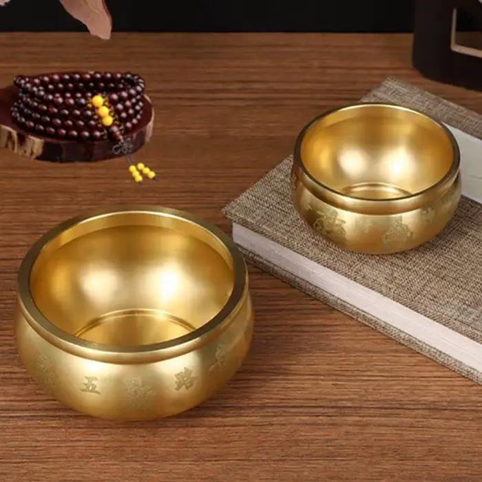 Décoration de bureau en laiton Cornucopia – Ornement de table pour attirer la fortune et la prospérité