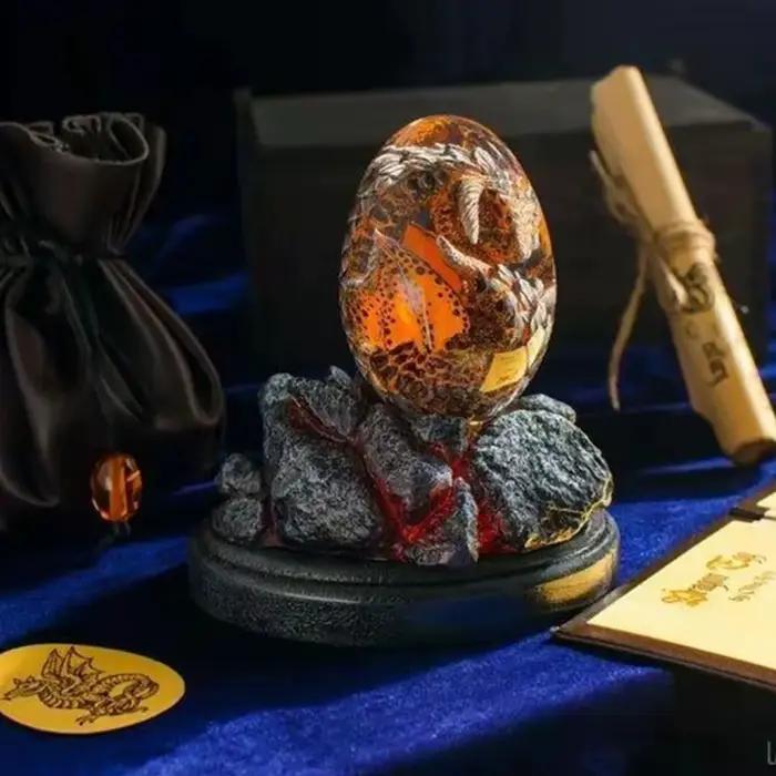 Statue d'œuf de Dragon de lave avec Base de support