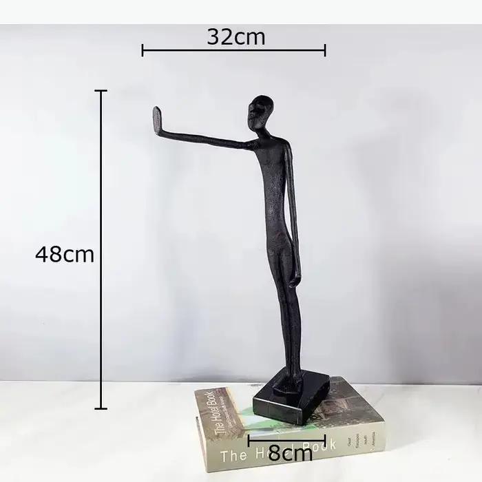 Statue de personnage abstrait en métal, artisanat, décoration de bureau, ornements créatifs, figurines, sculpture, décor esthétique pour la pièce