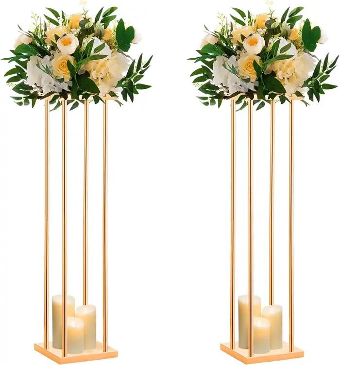 Centre de Table de Mariage à Fleurs en Métal, Support de Sol, Vases de Salon, Décoration Géométrique