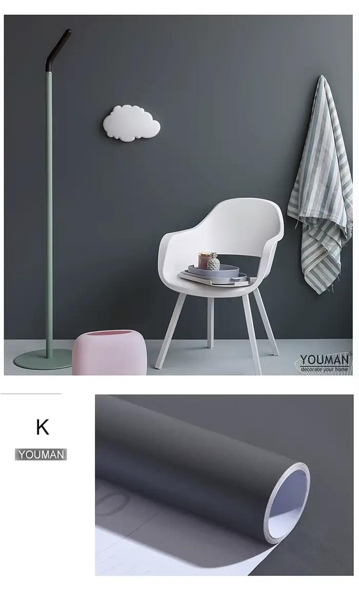 Papier peint auto-adhésif décoratif en vinyle blanc mat