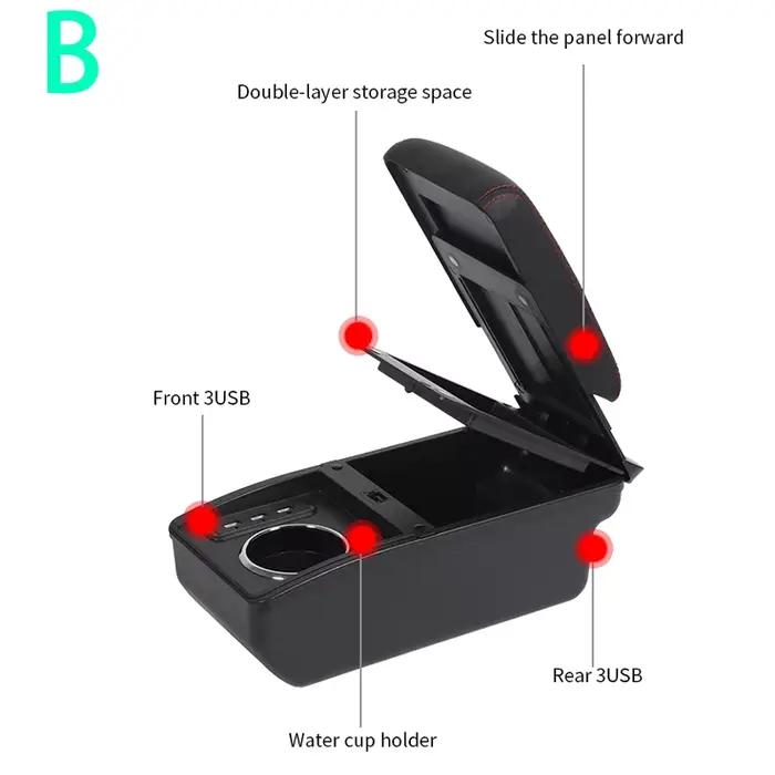 Pour Renault Clio 4, accoudoir Captur Clio 3 III IV, modification de la console centrale de la voiture, boîte de rangement multifonctionnelle, porte-gobelet, accessoire