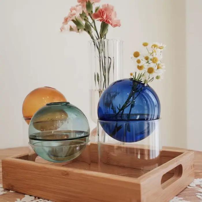 Vase en verre sphéroïdal créatif