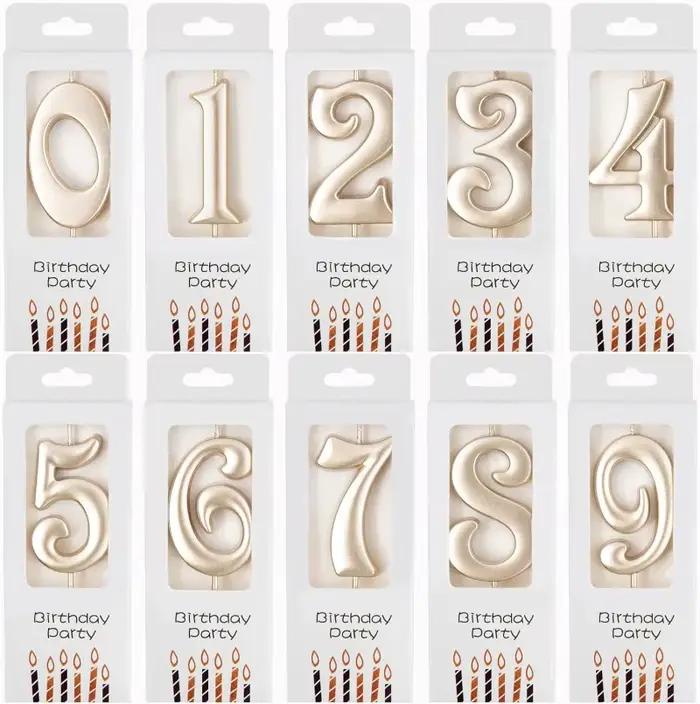 Bougies Chiffres Dorées Champagne pour Anniversaire