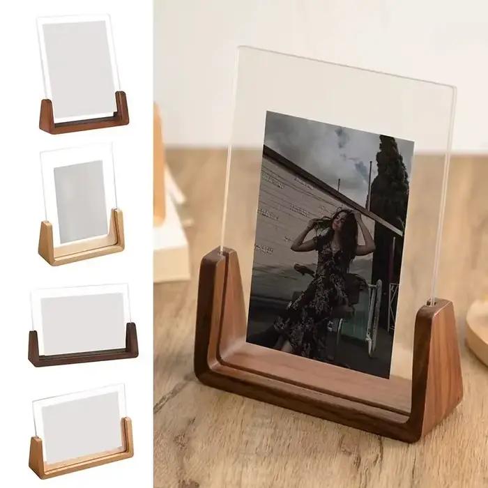 Cadre photo créatif en résine pour mariage et décoration de bureau avec panneaux acryliques transparents en forme de U pour femmes et occasions spéciales