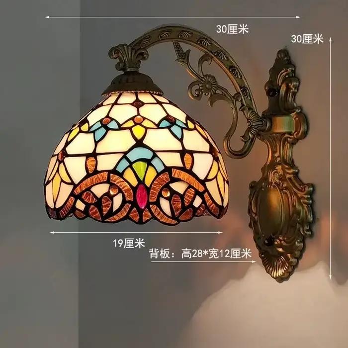 Lampe murale en verre coloré style nordique Tiffany