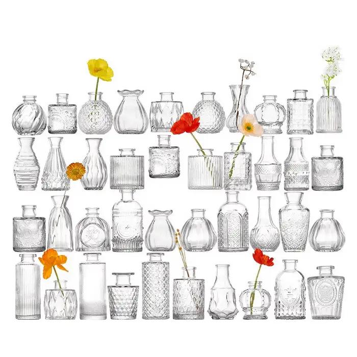 Ensemble de vases alloet transparents en verre épais pour la décoration intérieure et mariage occasions spéciales