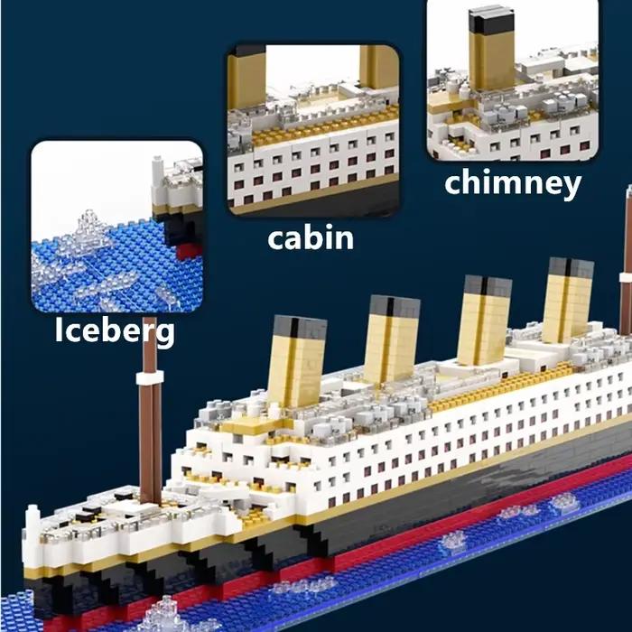 Titanic créatif luxe Iceberg bateau de croisière bateau couronne ensemble ville bricolage modèle blocs de construction briques jouets pour enfants adulte cadeau