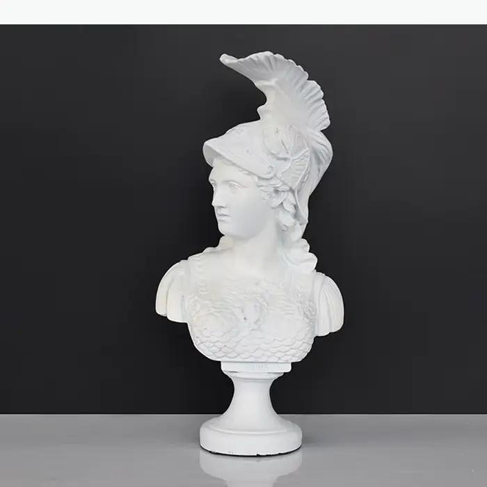 Statue de la déesse grecque Athéna, artisanat en résine, meubles, décoration rétro, tête humaine, décoration moderne pour la maison, accessoires, figurines décoratives