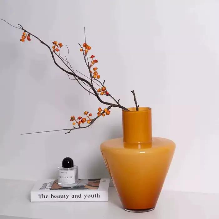 Vase en verre créatif médiéval haut de gamme pour décoration intérieure élégante salon hall d'entrée occasions spéciales