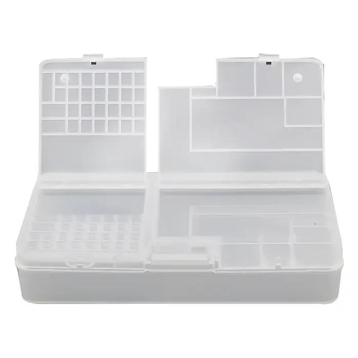 Boîte, composants électroniques, rangement en plastique Transparent, petits accessoires à vis, grille de Classification des outils