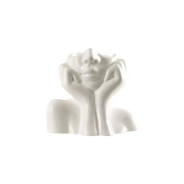 Vase à tête féminine en résine unique pour décoration intérieure et extérieure, décoration d'Halloween et de Noël, sculpture d'art contemporain pour jardin et salon