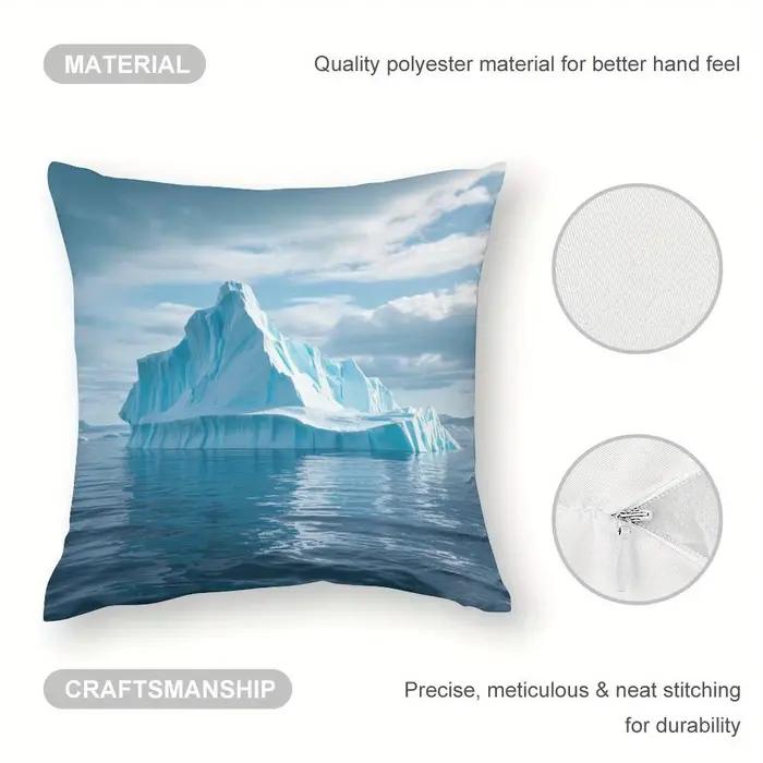 Housse de coussin bleue avec vue sur l'océan