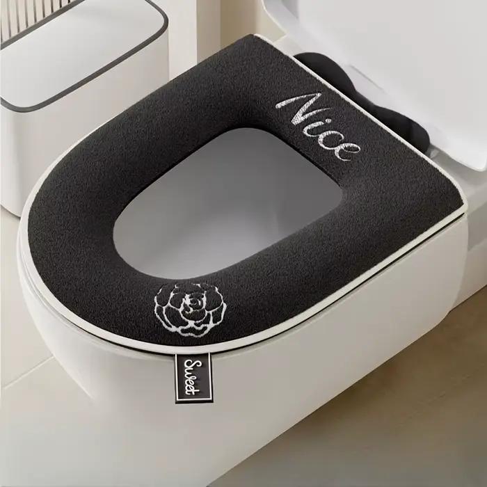 Coussin de siège de toilette domestique universel, adapté à toutes les saisons, avec housse de coussin de siège de toilette à fermeture éclair, coussin de siège de toilette.