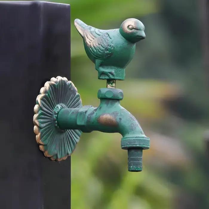 Robinet de jardin décoratif extérieur en forme d'animal, robinet en laiton vert/Antique pour laver la serpillière/arrosage du jardin