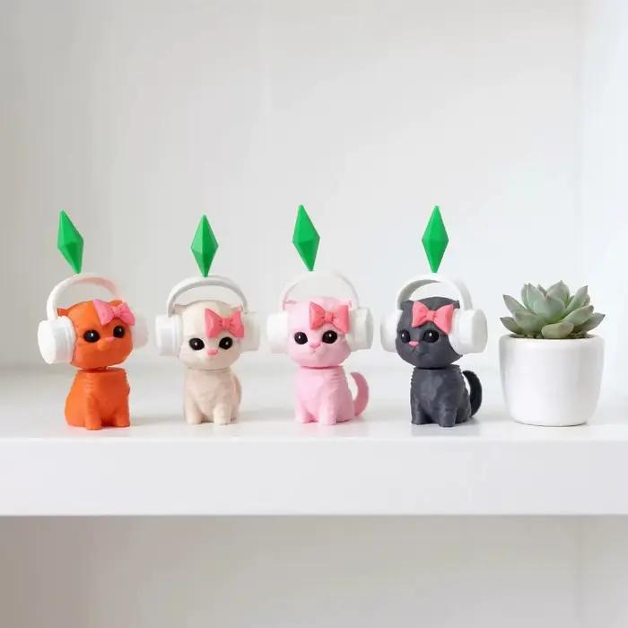 Figurine de chat dansant mignonne inspirée de The Sims