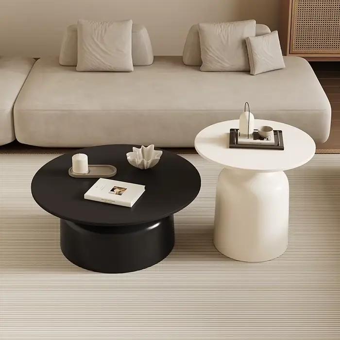 Tables basses rondes blanches ornements livres salle à manger maquillage Table basse Design De luxe