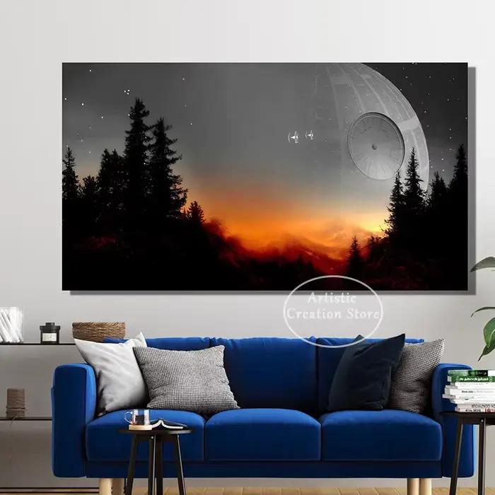 Affiche imprimée sur toile de paysage de montagne