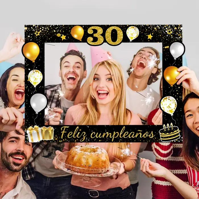 Cadre photo noir doré pour anniversaire 30/40/50/60/70 ans