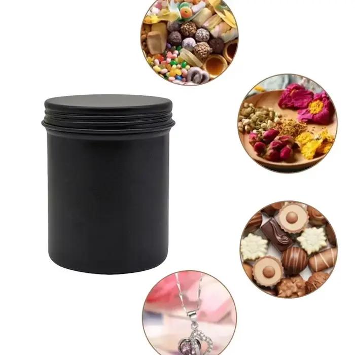 Boîtes de bougies en métal noir de 200ml