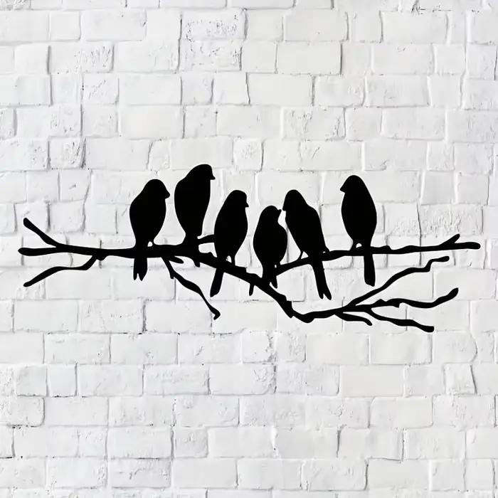 Décoration murale moderne en métal avec branches d'oiseaux, art mural, chambre de garçon et de fille, décor de chambre maternelle, corrigé par décoration murale
