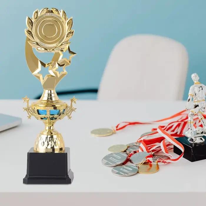 Trophée Étoile Dorée en Plastique, Petite Statue Dorée Chantant Compétition Sв, Fourniture de Récompense, Coupe de Prix