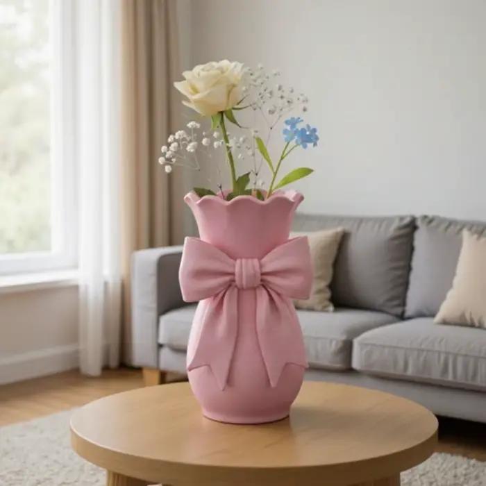 Vases à fleurs roses imprimés en 3D