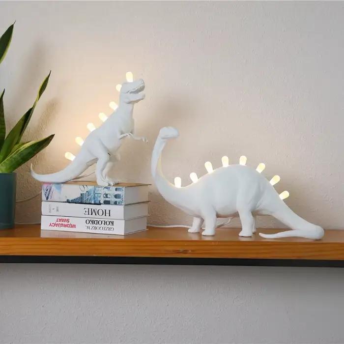 JURASSIC dinosaure lampes de Table pour chambre résine Brontosaurus t-rex Led lampe de bureau Luminaire maison art décor luminaires
