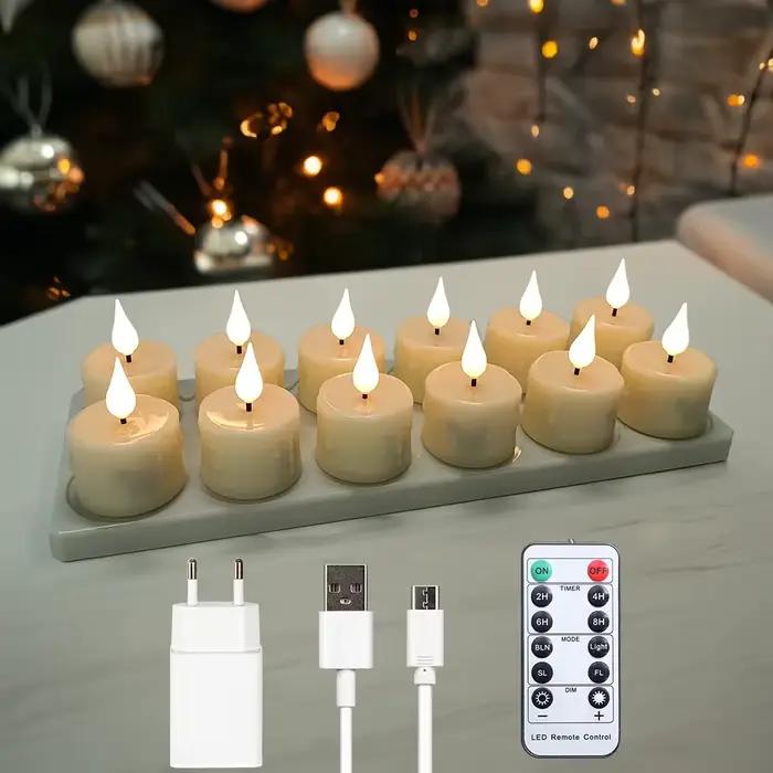 Bougies LED rechargeables avec télécommande