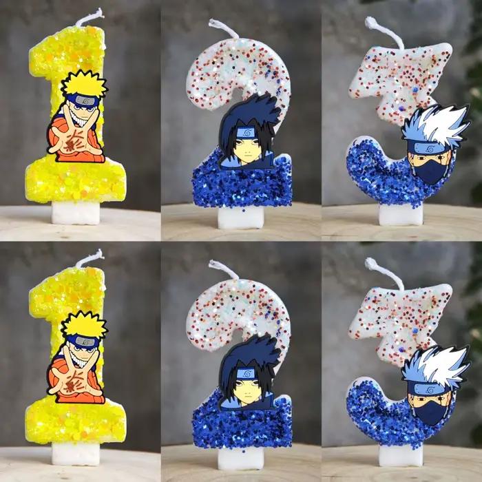 Bougie thème Naruto numéro d'anniversaire 0-9