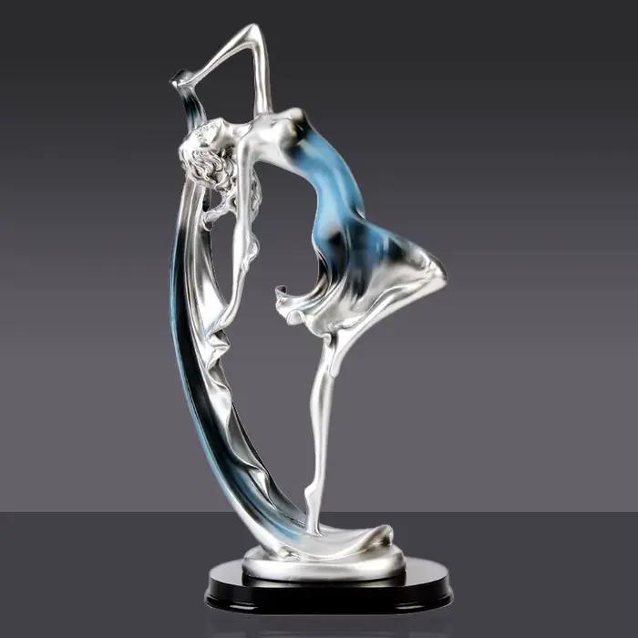 Statue de figurine de fille dansante, Sculptures de Ballet modernes, artisanat en résine, décoration de maison, ornement de bureau, cadeau élégant