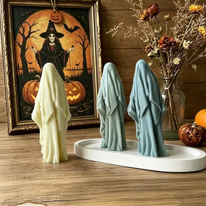 Moule à bougie Halloween pour personnes masquées, plâtre fantôme d'aromathérapie, décoration, outil de bougie bricolage