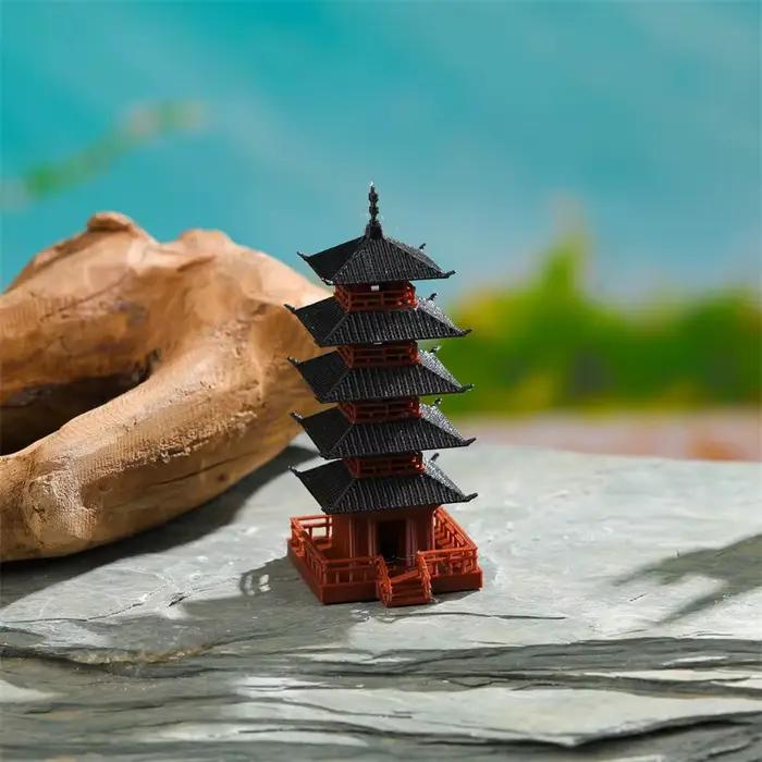 Mini Statue de pagode, modèle de construction ancien chinois
