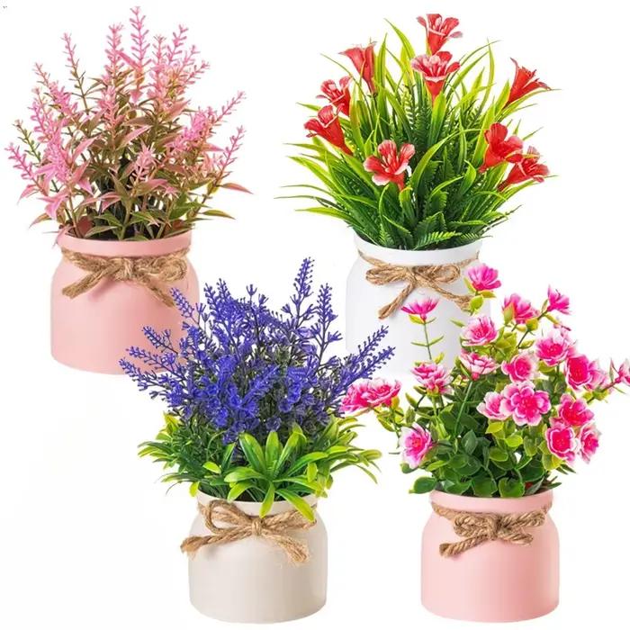 Petites plantes artificielles avec pot, plante artificielle pour la décoration de la maison, du salon, de la chambre, de l'entrée, du cabinet, du bureau, du comptoir, du rebord de fenêtre