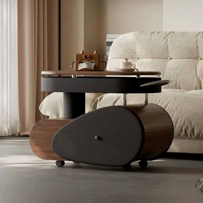 Table basse de bureau relevable vintage en bois pour salon