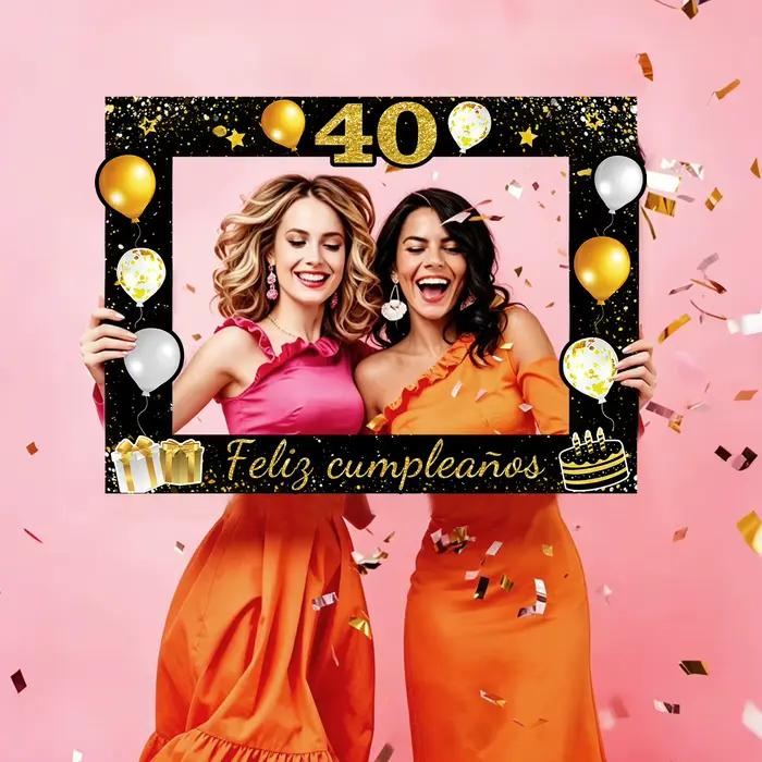 Cadre photo noir doré pour anniversaire 30/40/50/60/70 ans