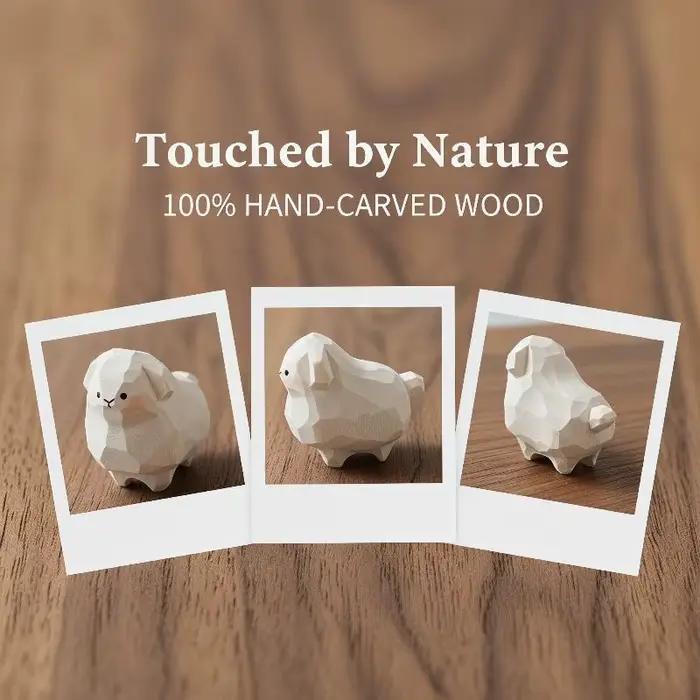 1 pièce, Ornement de mouton en bois fait main