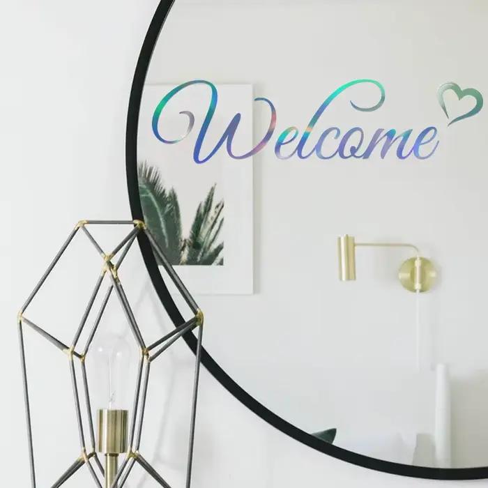 Autocollant mural coloré de bienvenue en anglais