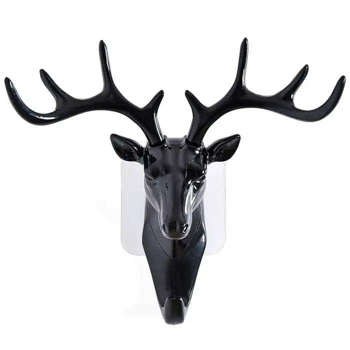 Crochet mural vintage en PVC tête de cerf pour rangement et décoration murale homme femme chambre salon entrée occasions spéciales