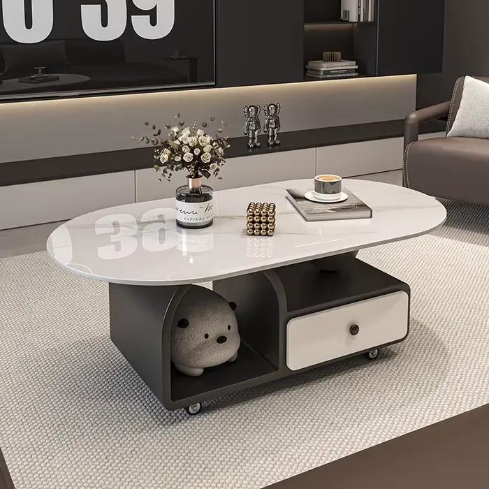 Roues ornements Table basse rangement relié Design minimaliste