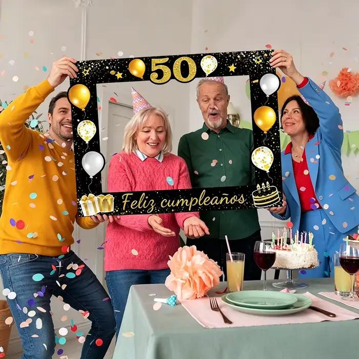 Cadre photo noir doré pour anniversaire 30/40/50/60/70 ans