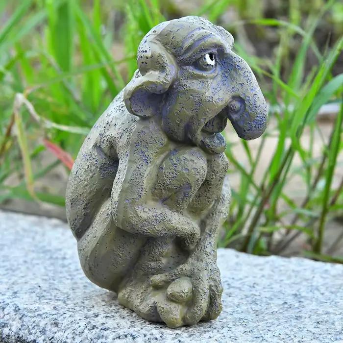 Statue de troll en pierre pour décoration intérieure et extérieure