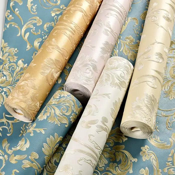 Papier peint floral rose en 3D pour décoration murale résistante à l'humidité et aux moisissures, idéal pour chambre de filles, salon, cuisine et occasions spéciales