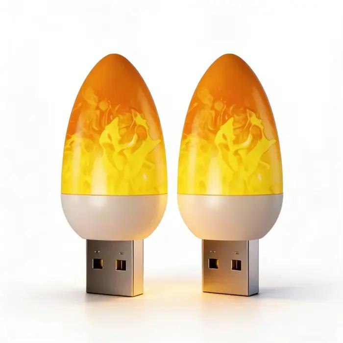 Lampe de Flamme USB Dynamique 5V pour Décoration Intérieure et Extérieure, Lumière Portable, Eclairage Chambre, Camping, Occasions Spéciales