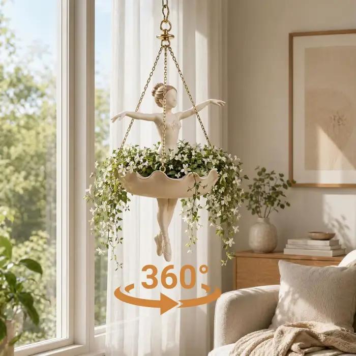 Pot de fleurs suspendu danseuse de ballet jardinière décorative pour plantes d'intérieur extérieur support original cadeau pour amateurs de danse