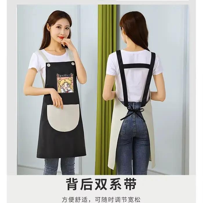 Tablier Sailor Moon, dessin animé mignon, personnalisé, simple et créatif pour la cuisine, bavoir imperméable et résistant à l'huile, cadeau pour les amis
