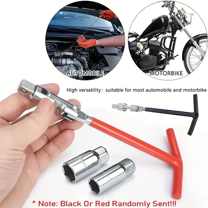 1 jeu de clés à bougie d'allumage, pièces de réparation de voiture, jeu de bougies d'allumage, clé à douille à poignée en T pour outil de réparation de voiture de moto (16/18/21mm)
