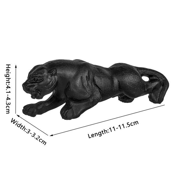 Statuette en obsidienne noire sculptée à la main de panthère, ornement de bureau, décoration d'intérieur pour cadeau spécial occasions