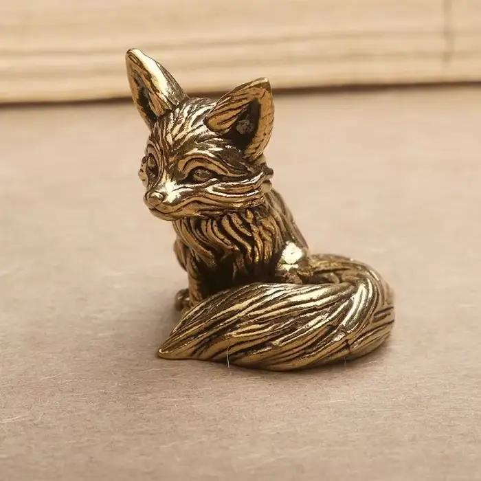 Figurine de renard en bronze